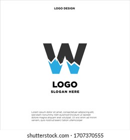 Mountain Logo Design Template Inspiration, W Letter