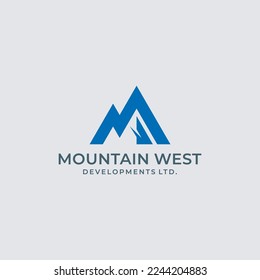 Mountain Logo Design Template Inspiration, M Letter