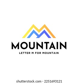 Mountain Logo Design Template Inspiration, M Letter