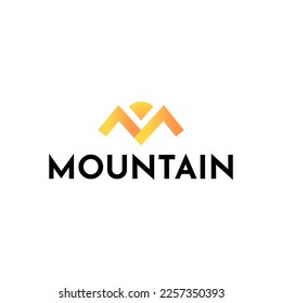 Inspiración de plantilla de diseño de logotipos de montaña, letra M