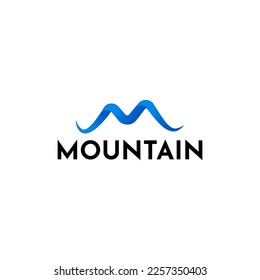 Inspiración de plantilla de diseño de logotipos de montaña, letra M