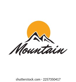 Inspiración de plantilla de diseño de logotipos de montaña, letra M
