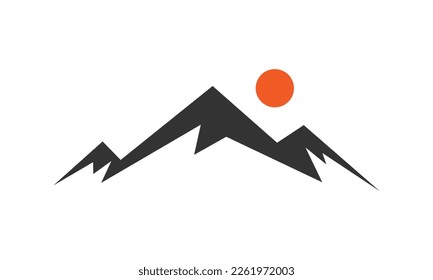 Motiv für das Design von Mountain-Logos, Vektorgrafik.