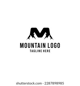 Inspiración de plantilla de diseño de logotipos de montaña, letra M	
