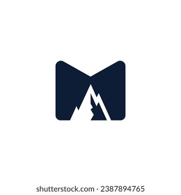 Mountain Logo Design Template Inspiration, M Letter