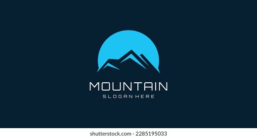 Mountain logo design template with luxury concept Premium Vector Part 5