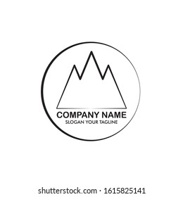 Mountain Logo Design Template on White Background