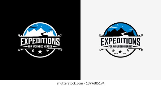 Mountain logo design template premium