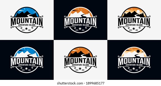 Mountain logo design template premium