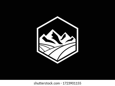Plantilla de diseño del logotipo de montaña, símbolo del logotipo de montaña