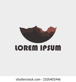 mountain logo design template suitable for brand adventure