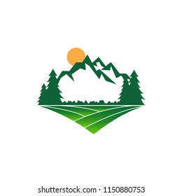 Mountain logo design template vector