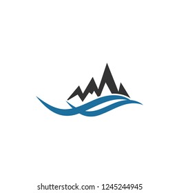 Mountain logo design template vector