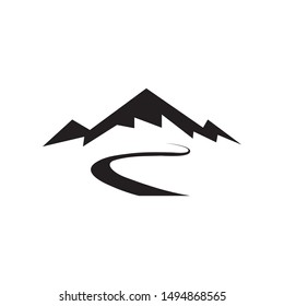 Mountain logo design template vector