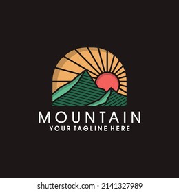 mountain logo design template vector