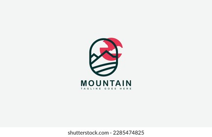 Mountain Logo Design Template Vector Graphic Branding Element.