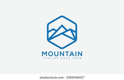 Mountain logo Design Template Vector Graphic Branding Element.