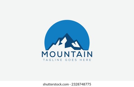 Mountain logo Design Template Vector Graphic Branding Element.