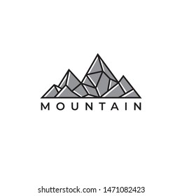 Mountain logo design template.creative stones icon vector