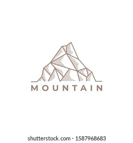 Mountain logo design template.creative stones icon vector