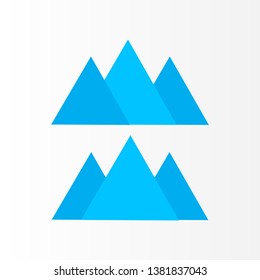 Mountain logo design. Three mountain vector logo