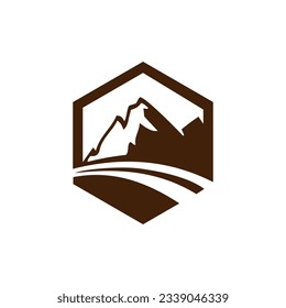 Mountain logo design, Trendy mountain logo vector. Minimalist logo design