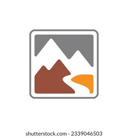 Mountain logo design, Trendy mountain logo vector. Minimalist logo design