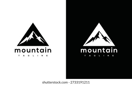 Mountain Logo Design - Triangle Peak Symbol.