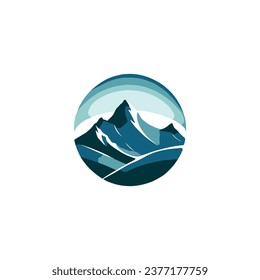 mountain logo design vector blue sky