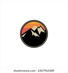 Mountain Logo, Mountain Design Logo Vector, Hill Design Logo Vector Template