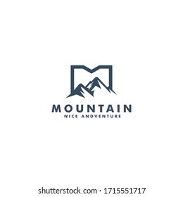 ilustración vectorial del diseño del logotipo de montaña