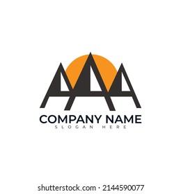 Ilustración vectorial del diseño del logotipo de montaña
