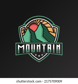 Mountain logo design vector illustration, outdoor adventure