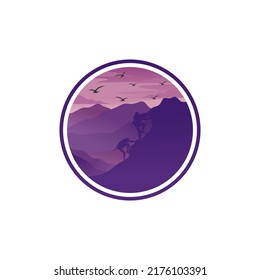  Ilustración de vectores de diseño de logotipos de montaña