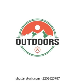 Mountain logo design vector illustration, outdoor adventure 