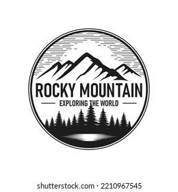 Mountain logo design vector illustration, outdoor adventure . Vector graphic for t shirt and other uses.