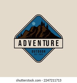 mountain logo design vector illustration, outdoor adventure .