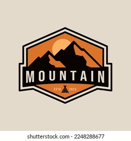 mountain logo design vector illustration, outdoor adventure .
