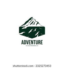 Mountain logo design vector illustration, outdoor adventure . Vector graphic for t shirt and other uses.