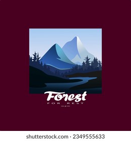 Mountain logo design vector illustration, outdoor adventure . Vector graphic for t shirt and other uses.vector