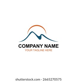 Diseño del logotipo de la montaña, logotipo del Vector, diseño del logotipo de la ilustración