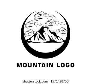 mountain logo design vector isolated. badge logo design template