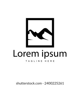 Plantilla de paisajes de vectores de logotipos de montaña Silhouette Simple Illustration Para Marca