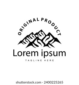 Mountain Logo Design Vector Landscape Template Silhouette Simple Illustration For Brand