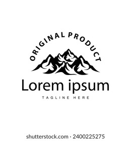 Mountain Logo Design Vector Landscape Template Silhouette Simple Illustration For Brand