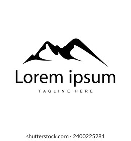 Plantilla de paisajes de vectores de logotipos de montaña Silhouette Simple Illustration Para Marca