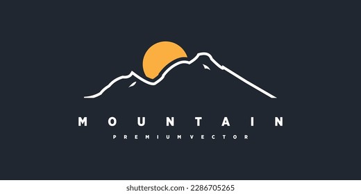 Mountain logo design vector with modern concept