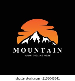 Mountain Logo Design, Vector Place For Nature Lovers Hiker
