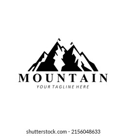 Mountain Logo Design, Vector Place For Nature Lovers Hiker