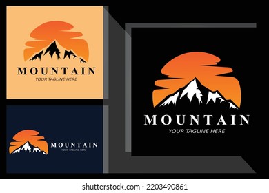 Mountain Logo Design, Vector Place For Nature Lovers Hiker